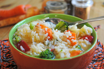 vegetarische Reissuppe