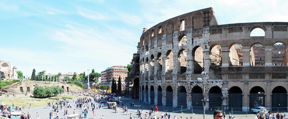 Colosseum was built in the first century in Rome city.