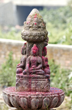 peaceful seating Buddha statue in Kathmandu, Nepal