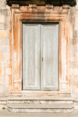 Beautiful ancient door in historic Stari Grad, Croatia
