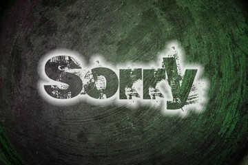 Sorry text on background