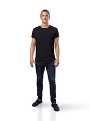 man wearing t-shirt