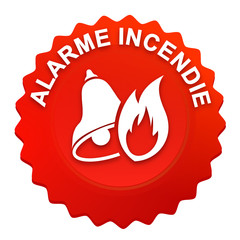 alarme incendie sur bouton web denté rouge