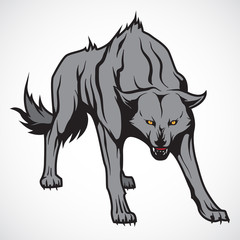 Vector image of the evil wolf.