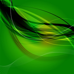 Green abstract wave background