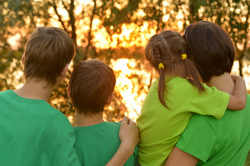 Happy family outdoors