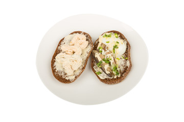 sandwich cream cheese and onions