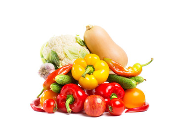 vegetables isolated on a white background