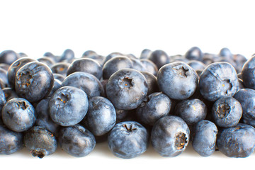 Blueberries close-up isolated on white background