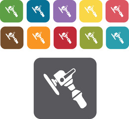 Car wash icons set. Rectangle colourful 12 buttons. Illustration