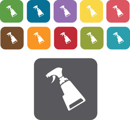 Spray icons set. Rectangle colourful 12 buttons. Illustration ep
