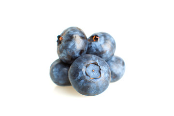 Blueberries close-up isolated on white background
