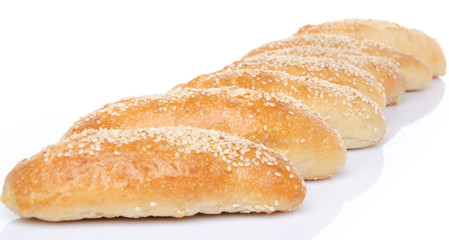 Sesame buns aligned diagonally