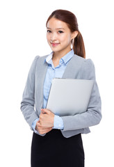 Business woman with laptop computer