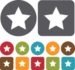 Star Map Location Icons set. Round and rectangle colourful 12 bu