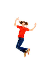 Fototapeta na wymiar jumping girl