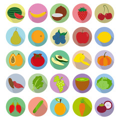 Fruits and Vegetables Icons set. Illustration eps10