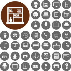 Furniture Icons set2. Illustration eps10