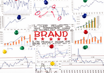 brand concept with financial graph and chart
