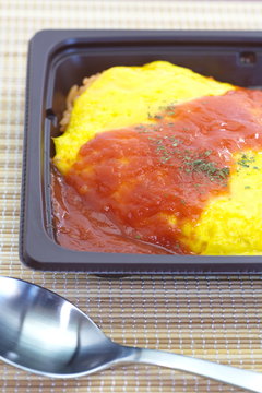 Japanese cuisine omelette made with fried rice
