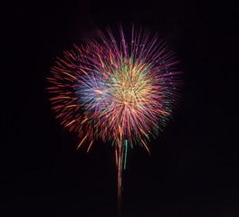 colorful firework from japanese traditional summer festival