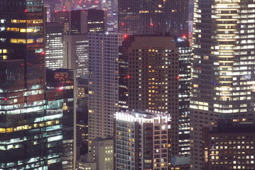 Close - up Hi building in Tokyo city at night