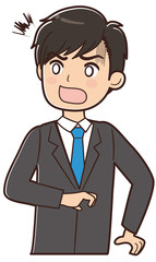 ショックを受ける男性