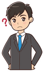 疑問を持つ男性