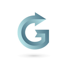 Letter G arrow ribbon logo icon design template elements.