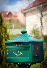 Cloes up of a mailbox on the street
