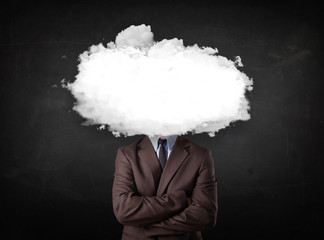 Business man with white cloud on his head concept