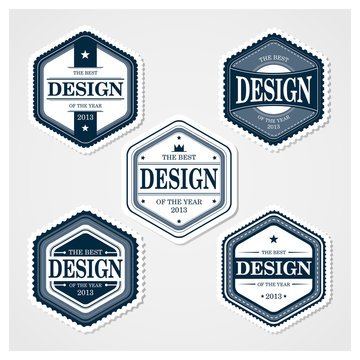 Awesome Badges Template 02. 5 ready used badge designs
