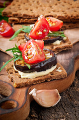 Vegetarian Diet Crispbread sandwiches