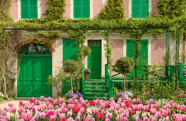 Maison et jardins de Claude Monet à Giverny (France) - obrazy, fototapety, plakaty