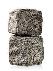 Two paving granite stone cubes