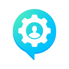 Comic balloon with a gear