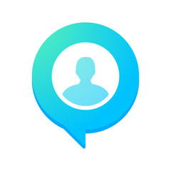 Comic balloon with a man silhouette