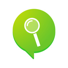 Comic balloon with a magnifier