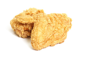 Fried chicken on white background