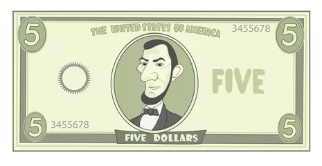 Poster Cartoon amerikanischer Dollar © liusa