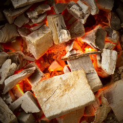 charcoal was burning