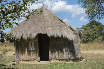 Fototapeta na wymiar African hut made of straw