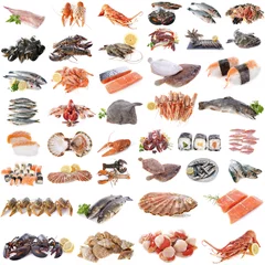 Keuken foto achterwand Vis seafood, fish and shellfish