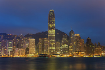 Hong Kong city skyline view from Kowloon