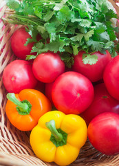 Fresh vegetables in a basket