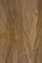 textured lines background on sand in the beach 