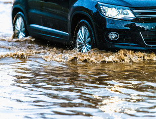 spray from the car