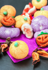 Fototapeta na wymiar jujube and pumpkin souffle of a holiday Halloween
