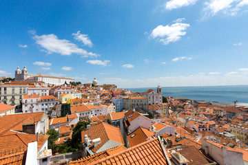 Fototapeta na wymiar View of the old Alfama quarter in Lisbon, Portugal