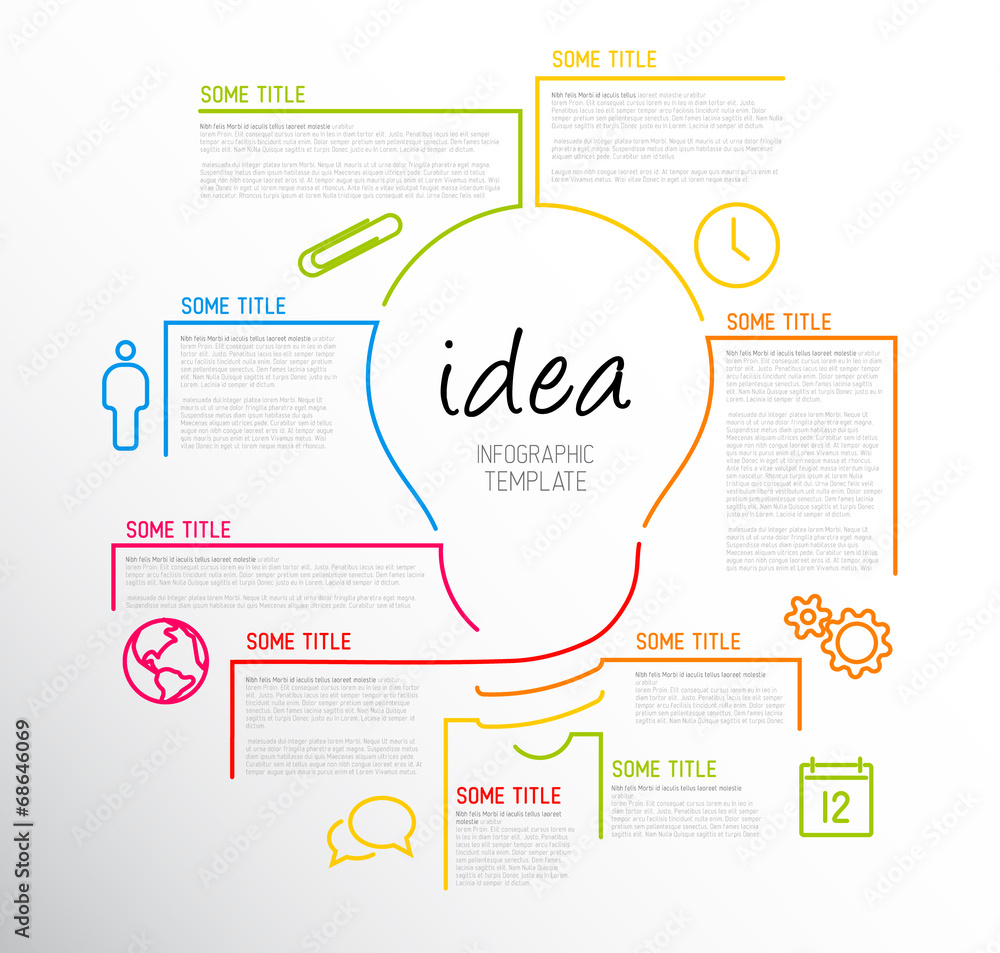 Wall mural modern idea infographic template made from lines